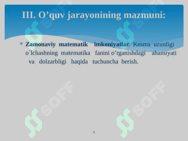 5-sinf matematika.Sodda geometrik shakllar dars ishlanma 5