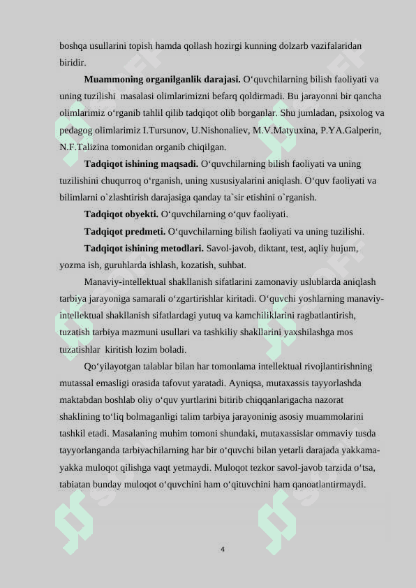 Oʻquvchilarga bilish jarayonlari diagnostikasi 4