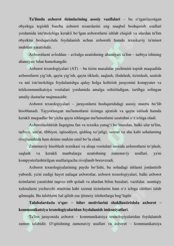 TEXNIK  VOSITALAR VA ULARNING RIVOJLANIB BORISH 2