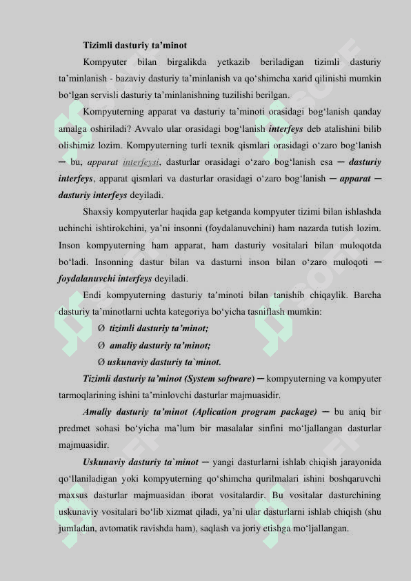 Dasturiy ta’minot va uning rivojlanib borish tendensiyalari 2