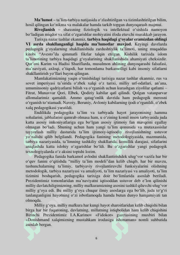 PEDAGOGIKA FANI TARIX 6