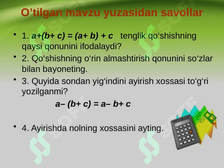 5-sinf matematika Tenglamalar dars ishlanma 2
