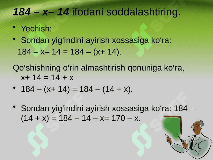5-sinf matematika Tenglamalar dars ishlanma 3