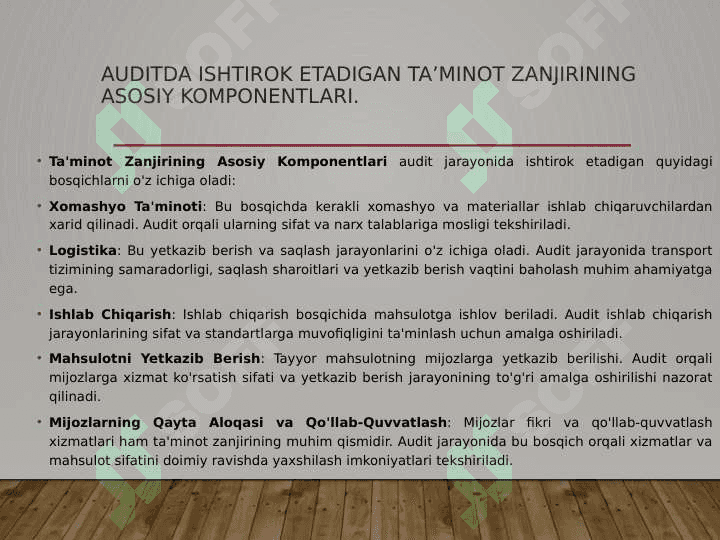 Ta'minot  jarayoni auditi 4