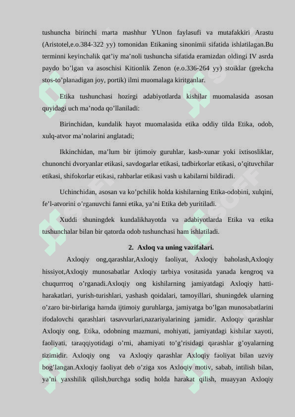 Etikaning mohiyati va ahamiyati 3