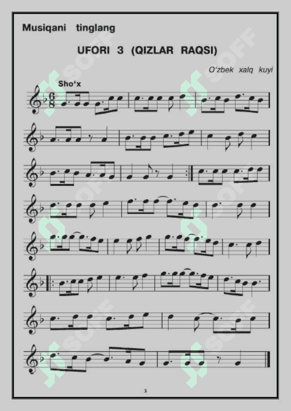 3-sinf musiqa.Musiqaning ifoda vositalari dars ishlanma 3