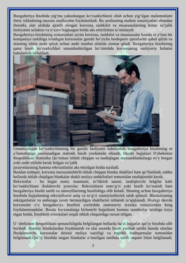 Hujjatlashtirish va inventarizatsiya 3