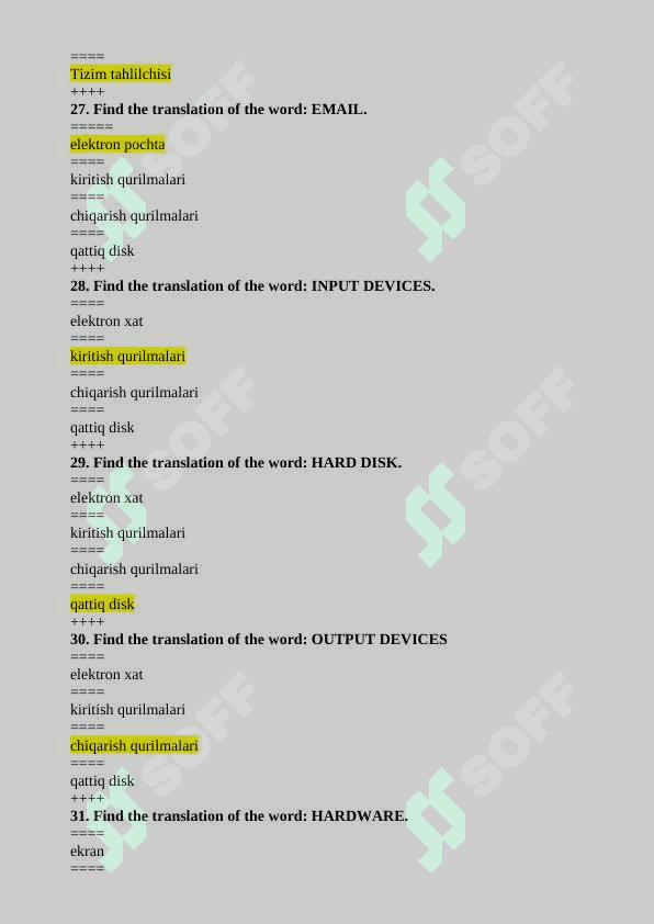 English 1 kurs test 7
