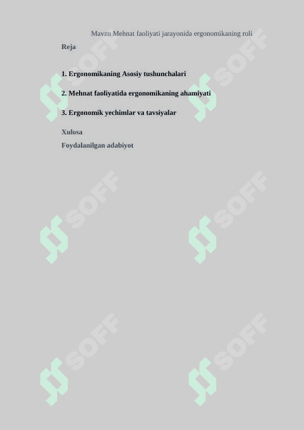 Mehnat faoliyati jarayonida ergonomikaning roli 2