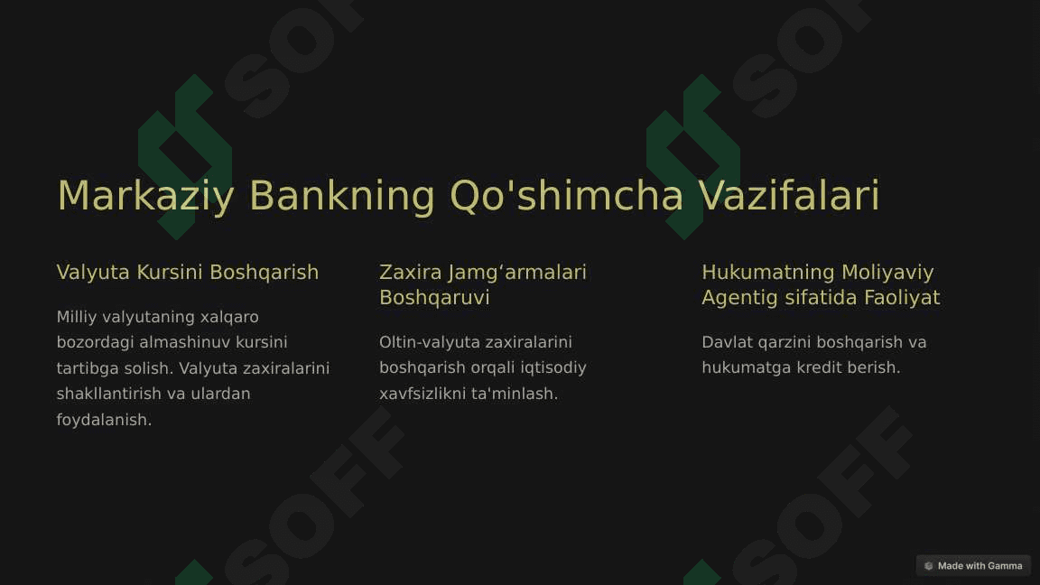 Markaziy Bank: Mamlakatning Pul-Kredit Instituti 4