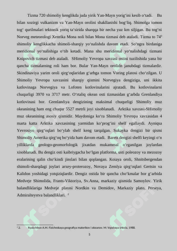 Dunyo okeanlarining cho`zilishi 5