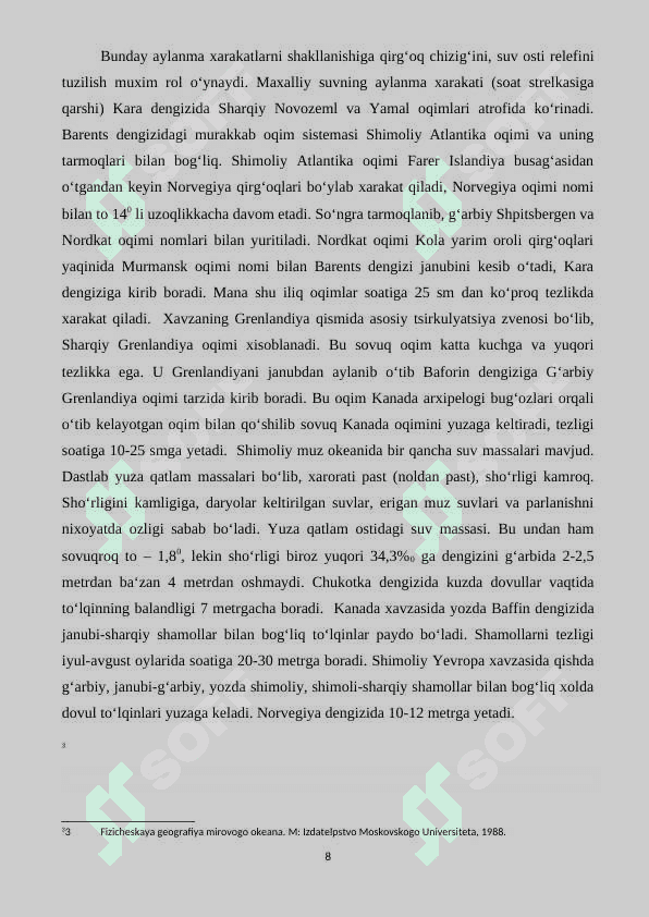 Dunyo okeanlarining cho`zilishi 8