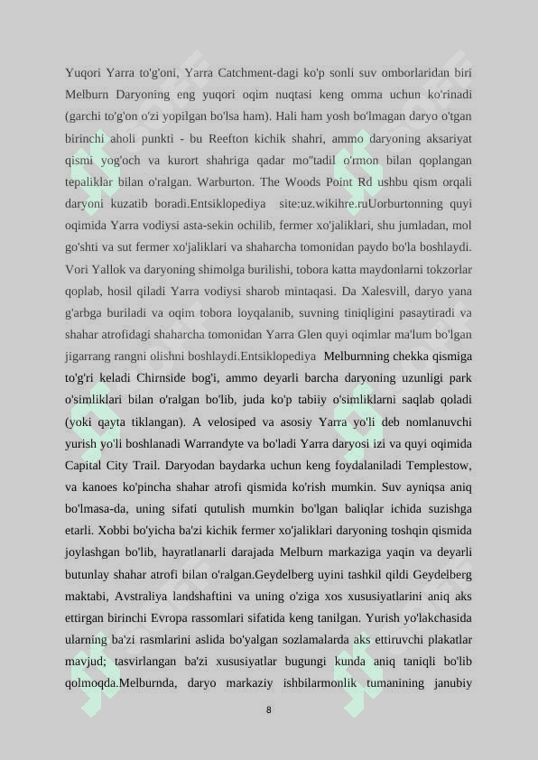 AVSTRALIYA HAQIDA TUSHUNCHA 8