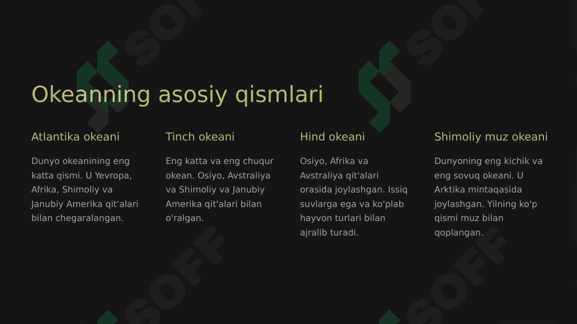 Dunyo Okeani va Uning Qismlari 3