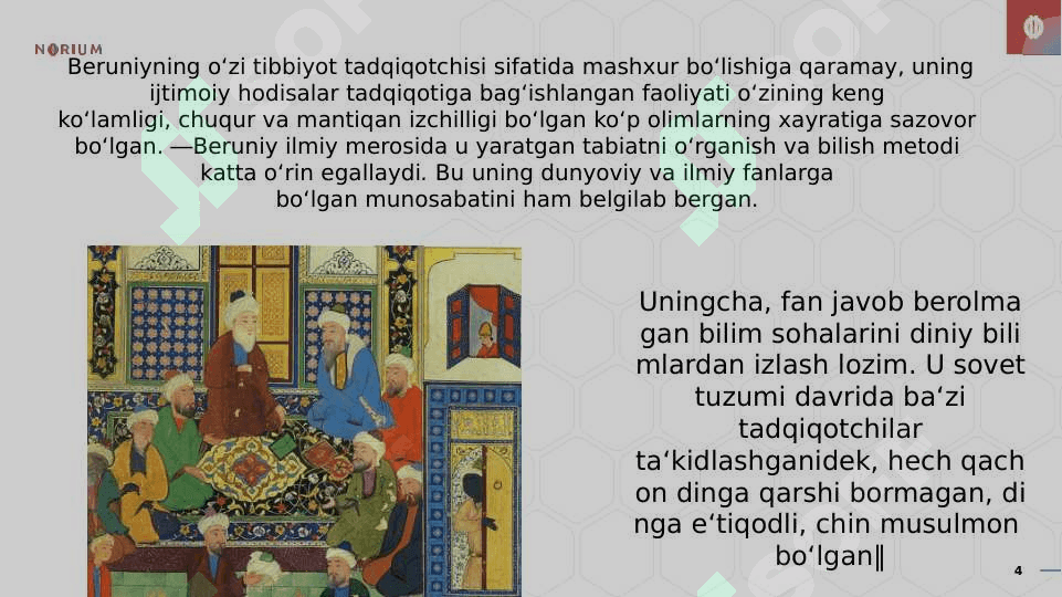 Abu Rayhon Beruniyning ta’lim-tarbiyaga oid  qarashlari. 4