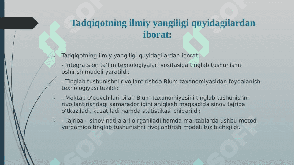 TINGLAB TUSHUNISHNI YAXSHILASHDA BLUM TAKSINOMIYASINING O’RNI 6