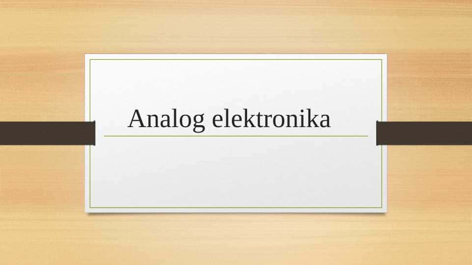 Analog elektronika