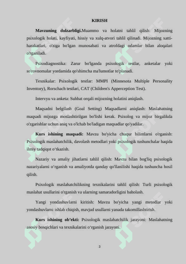 PSIXOLOGIK MASLAHAT MAKTAB PSIXOLOGINING ASOSIY FAOLIYAT YO'NALISHI 3