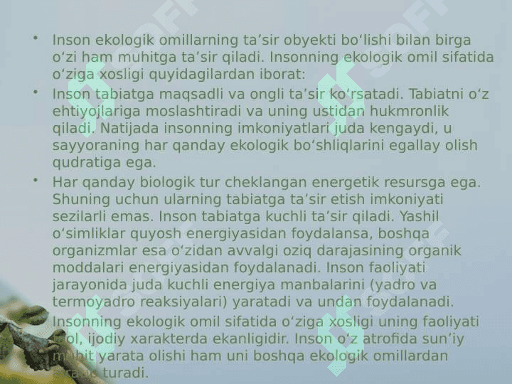 Inson ekologiyasi 5