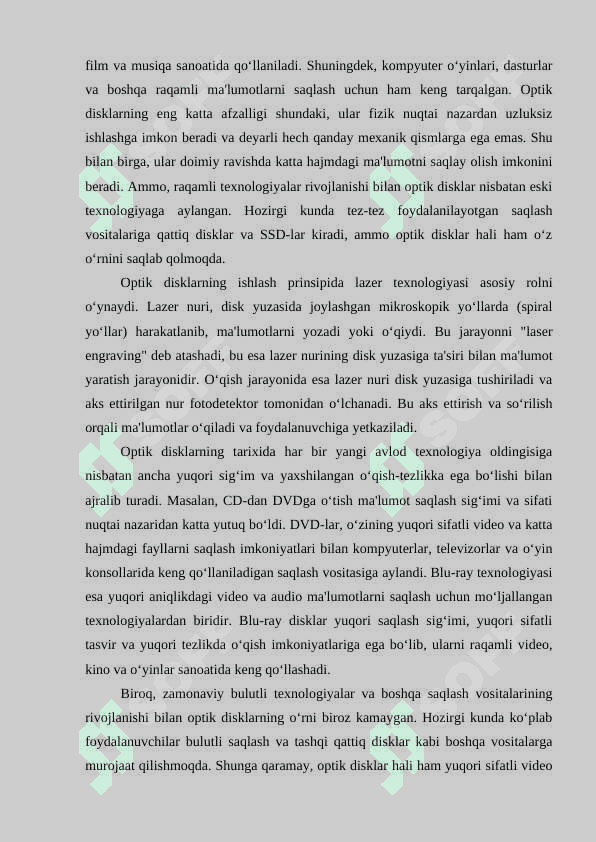 Optik disklar haqida ma’lumot 6