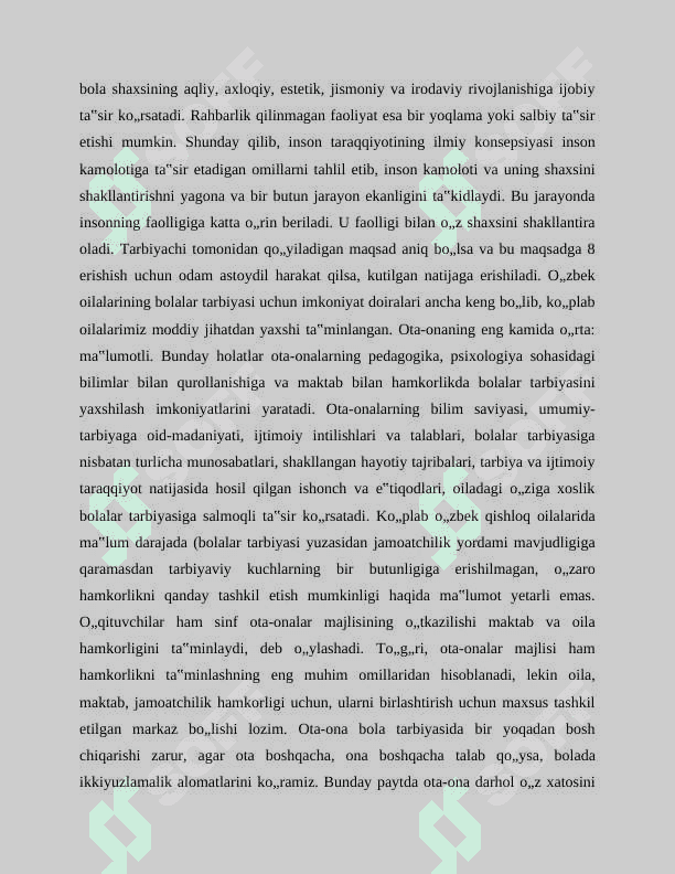 Oilada boshlang’ich sinf bolalarini tejamkorlikka o’rgatish metodikasi 8