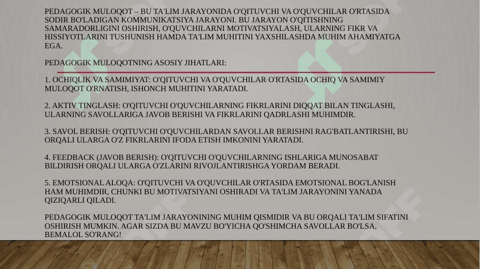 PEDAGOGIK MULOQOT 4