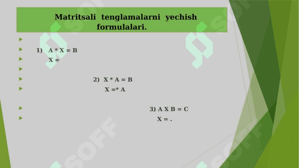 CHIZIQLI TENGLAMALAR SISTEMASINI MATRITSALAR USTIDA HISOBLASH 6