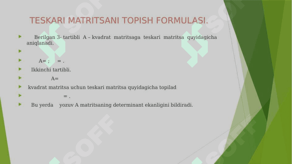 CHIZIQLI TENGLAMALAR SISTEMASINI MATRITSALAR USTIDA HISOBLASH 7