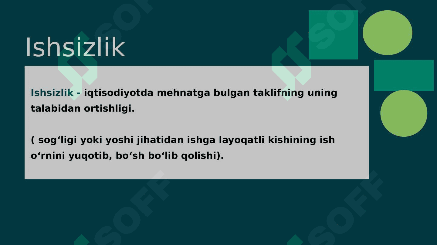 Ishsizlik tushunchasi 3