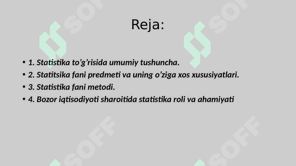 Statistika kuzatuvi mohiyati ahamiyati 2