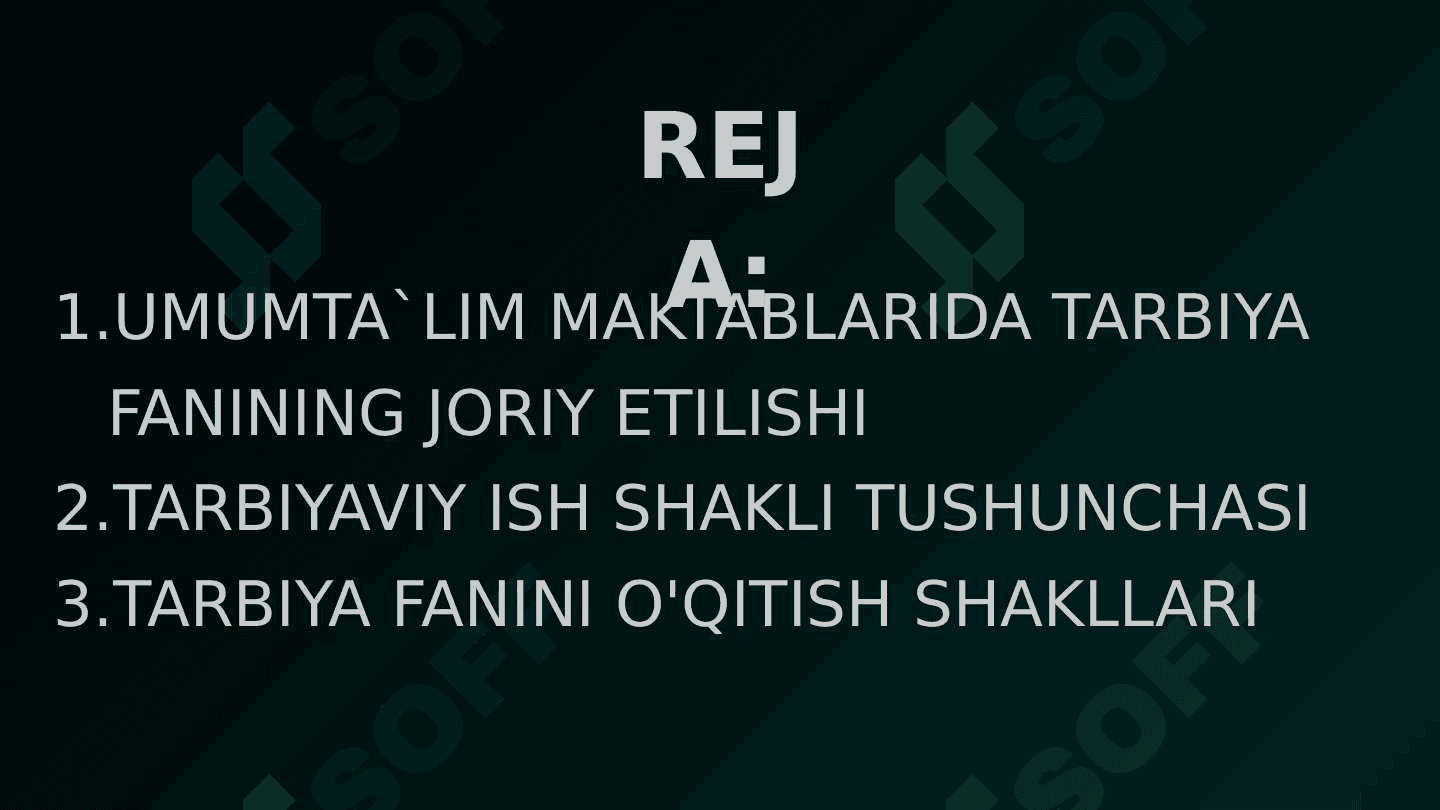 Umumta'lim maktablarida tarbiya fanini o'qitish shakllari 2