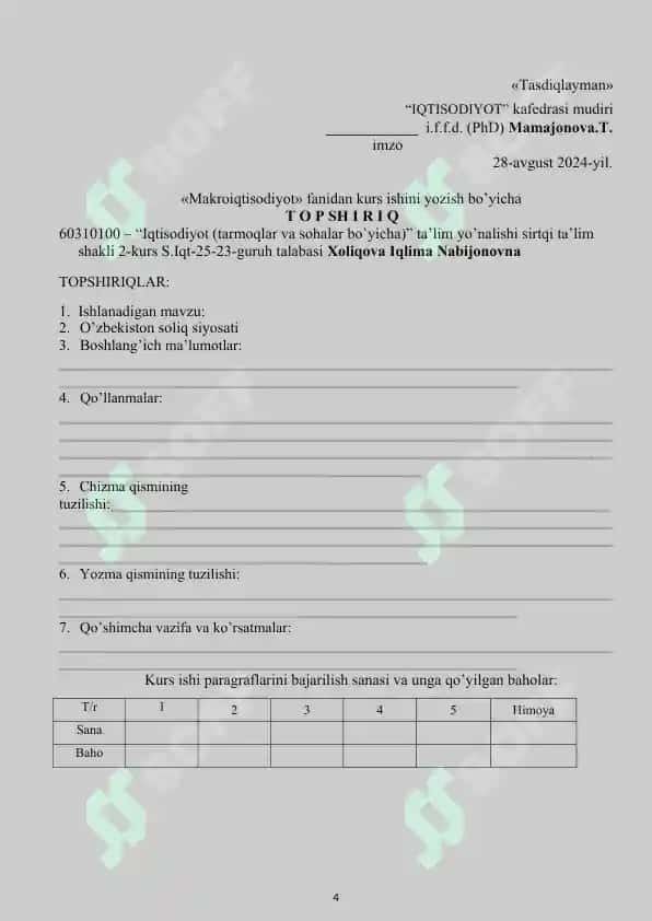 KURS ISHI O’zbekiston soliq siyosati 4