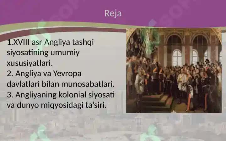 XVIII asrda Angliyaning tashqi siyosati 2