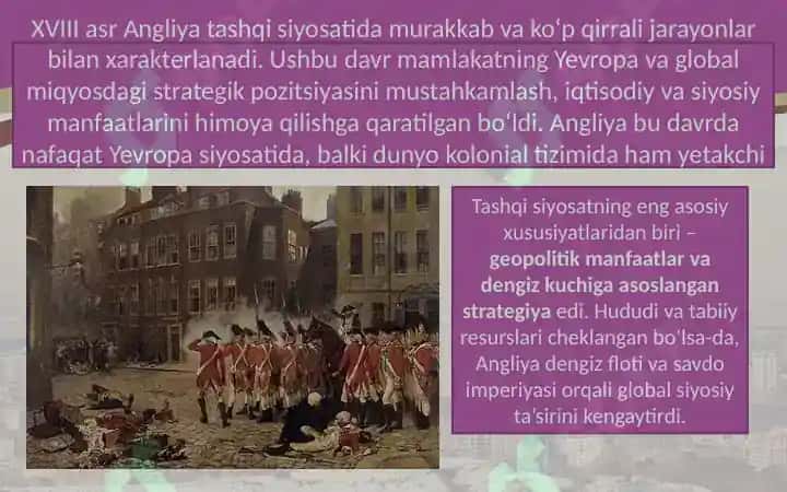 XVIII asrda Angliyaning tashqi siyosati 3