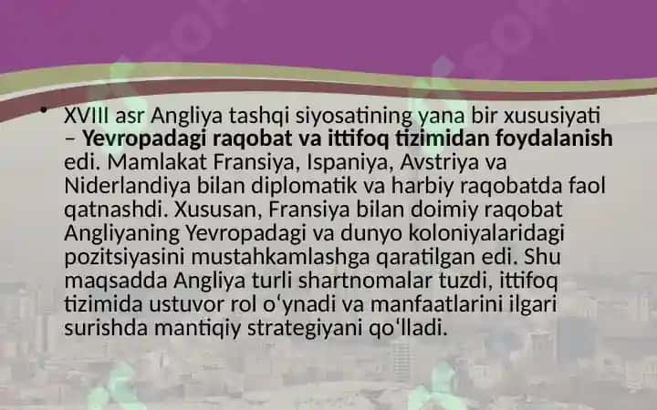 XVIII asrda Angliyaning tashqi siyosati 4