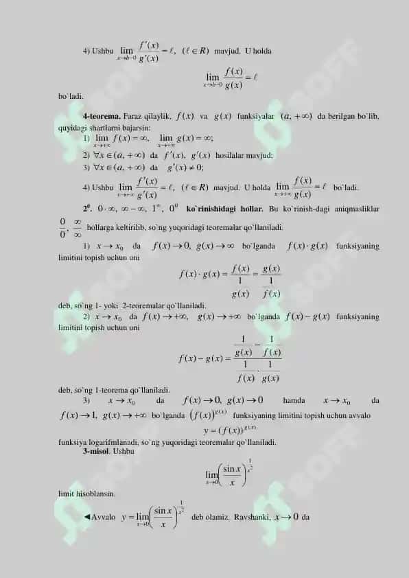 Lopital qoidalari 4
