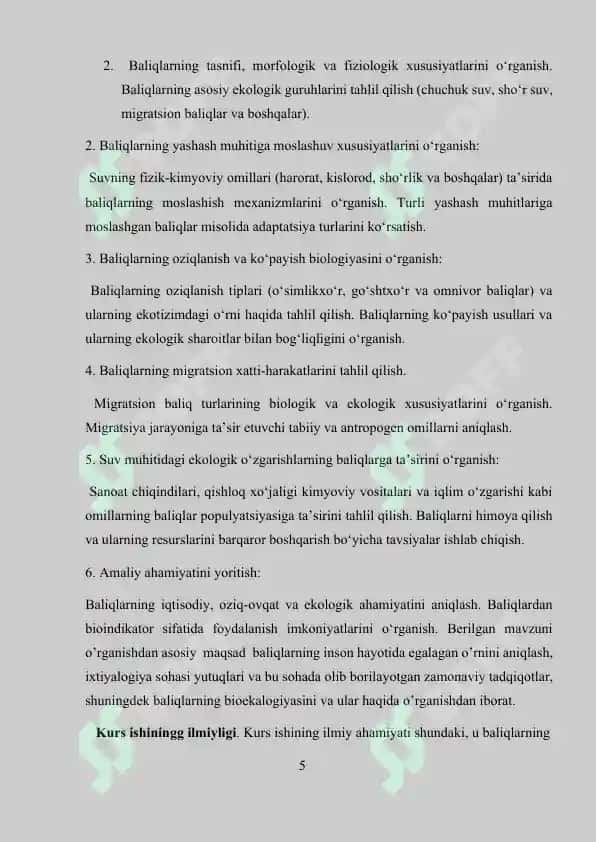 Baliqlarning Bioekologiyasi xususiyatlari 5