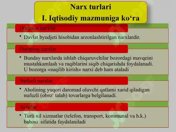 Iqtisodiyotda narx va uning shakllanishi 7