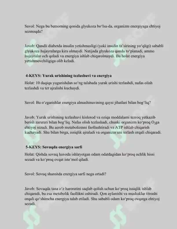 Energiya almashinuvi keys 2