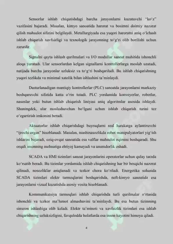 Avtomatlashtirish tizimlarida sun’iy intelektdan foydalanish. 4