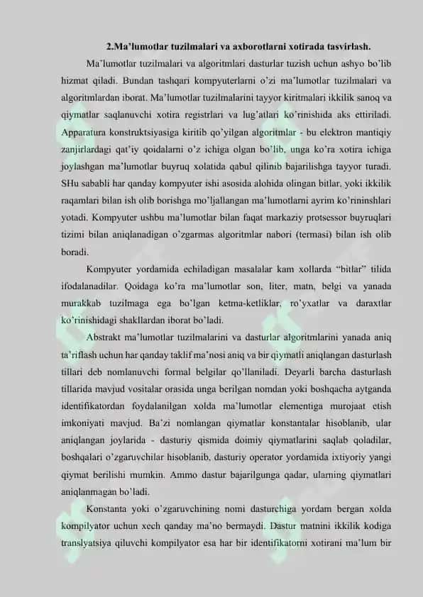 Ma'limotlarning chiziqli tuzilmalari 8