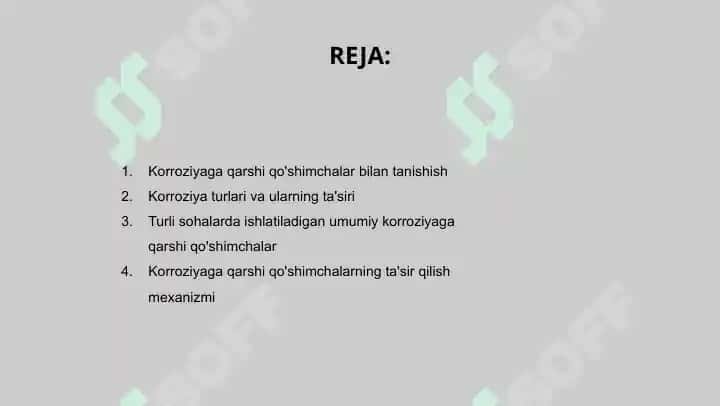 Korroziyaga qarshi qo'shimchalar 2
