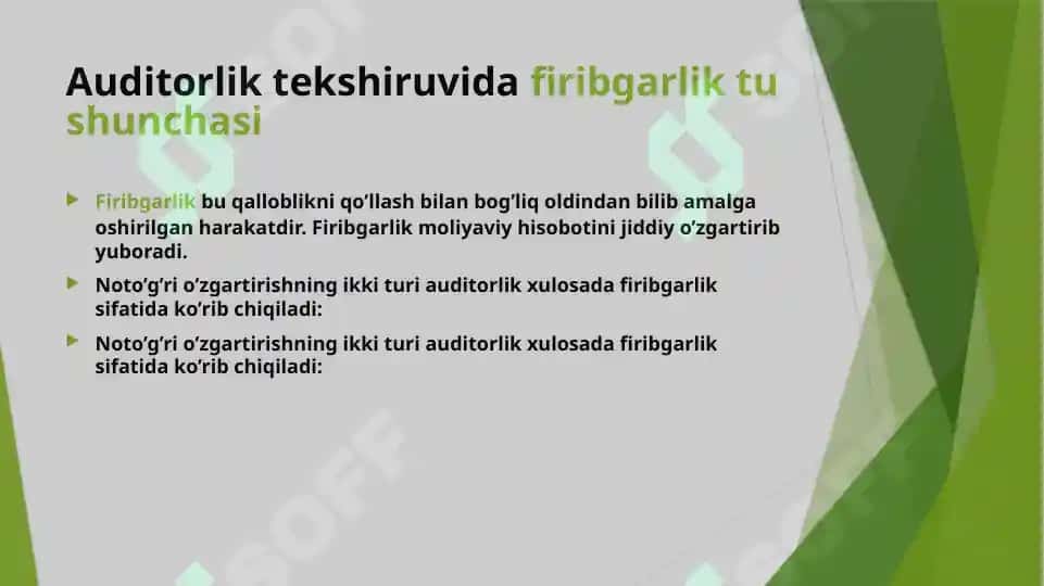 Auditorlik tekshiruvida firibgarlikni aniqlash 2