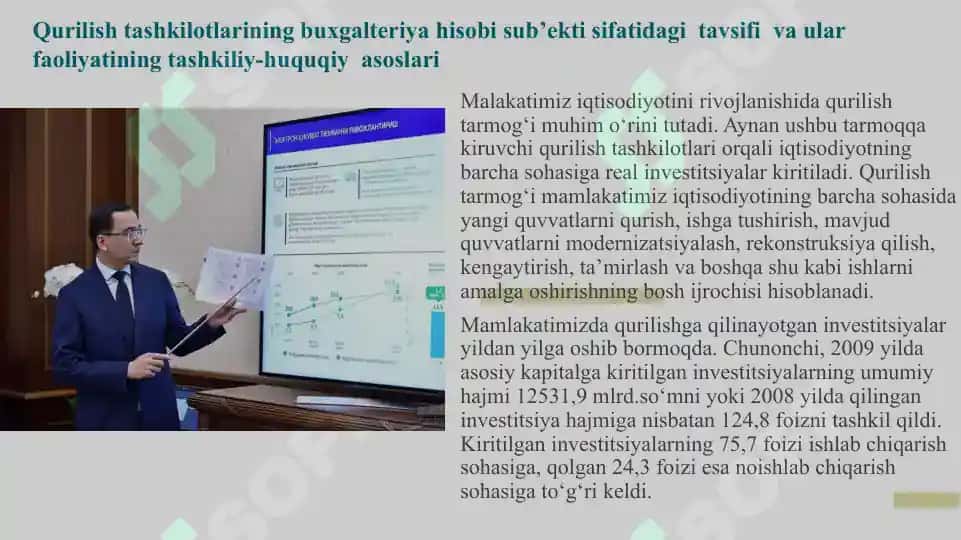 QURILISH TASHKILOTLARIDA BUXGALTERIYA HISOBINI TASHKIL QILISH 3