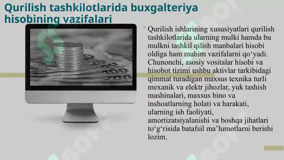 QURILISH TASHKILOTLARIDA BUXGALTERIYA HISOBINI TASHKIL QILISH 7