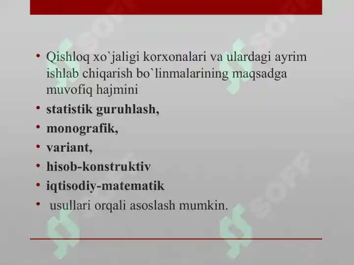 Qishloq Xo’jaligi korxonalarida umumishlab chiqarish xarajatlarining hisobi 4