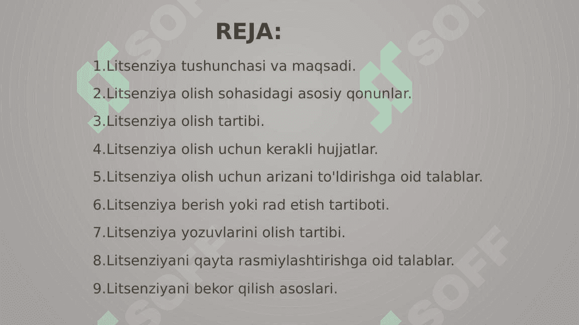 Tadbirkorlik subyektlari litsenziya olishi 2