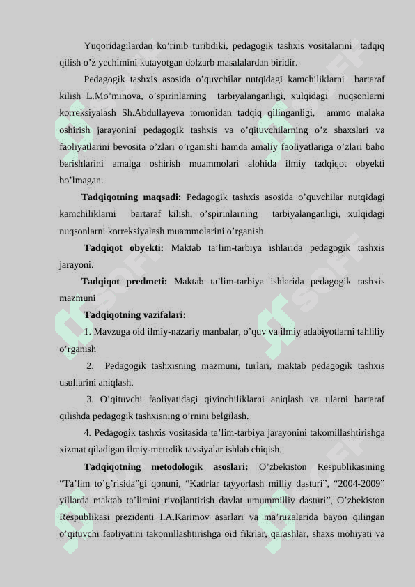 «MAKTABDA PEDAGOGIK TASHXIS» 3