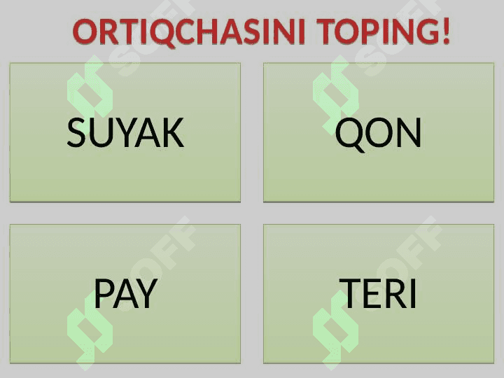 8-SINF ORTIQCHASINI TOP 4