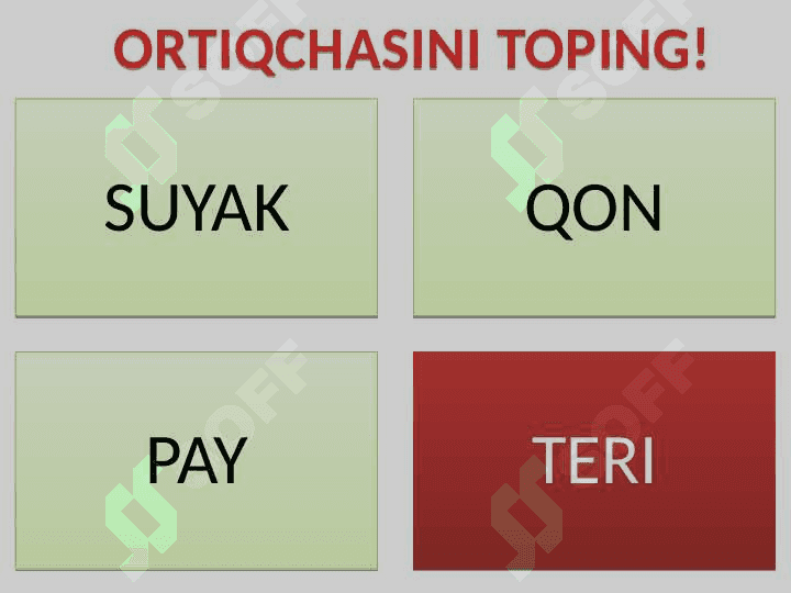 8-SINF ORTIQCHASINI TOP 5